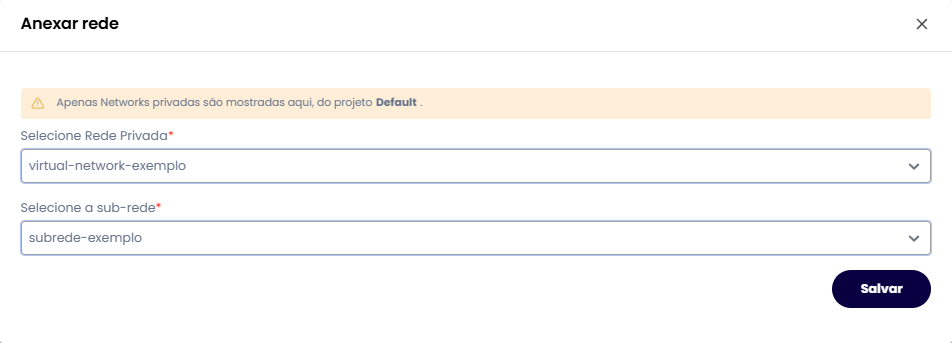 Modal de anexar rede ao roteador