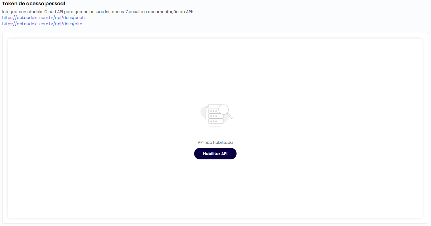 Token de acesso pessoal — API