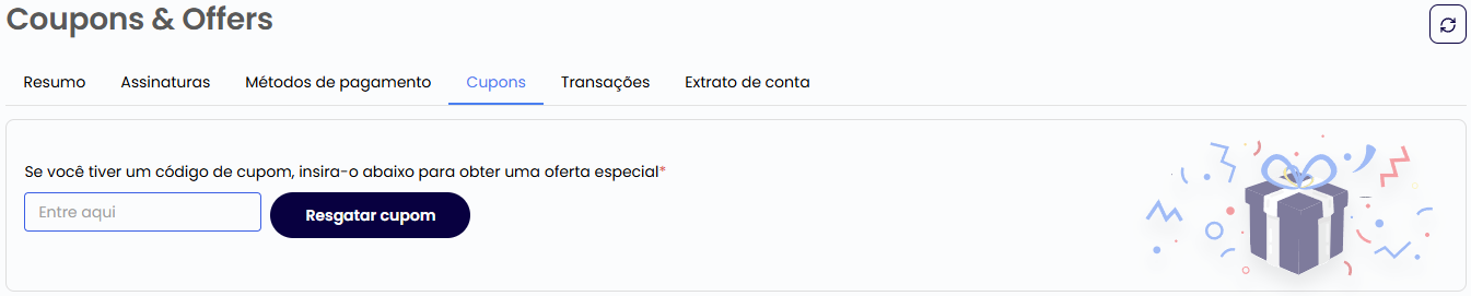 Cupons e Ofertas