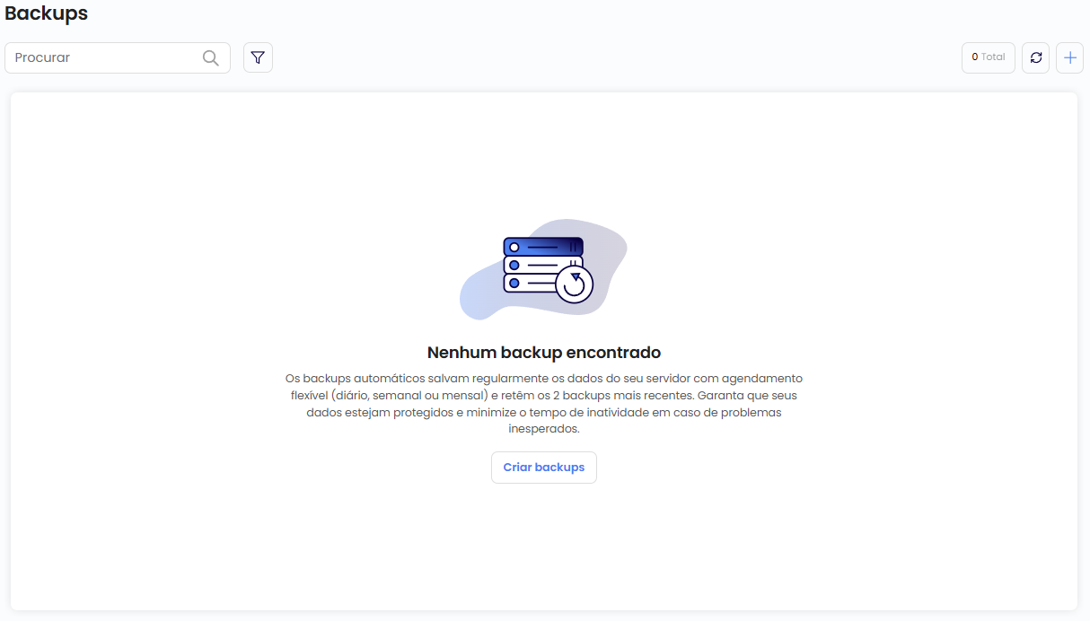 Dashboard de Backups