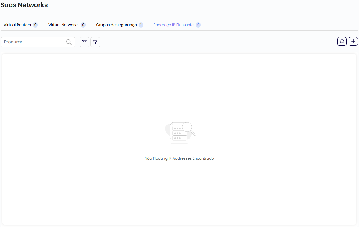 Dashboard de IP Flutuante — estado vazio