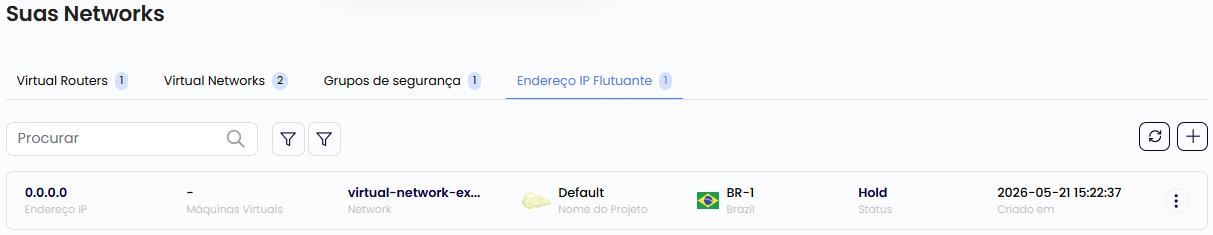 IP Flutuante após criação