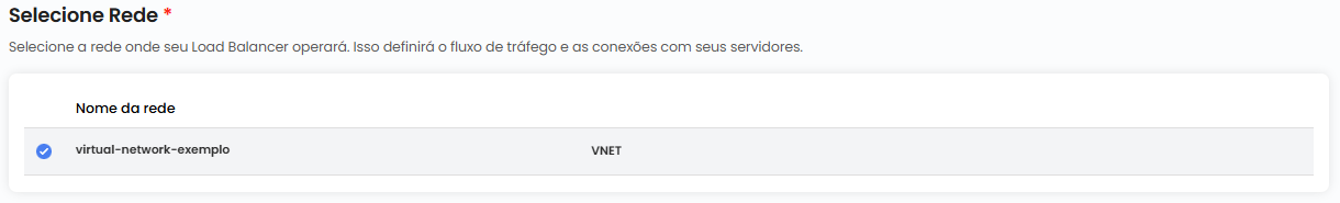 Seleção da rede